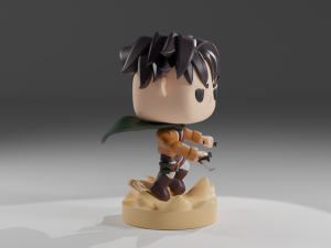Levi Ackerman Funko Pop from Attack on Titan 3D 프린트 모델