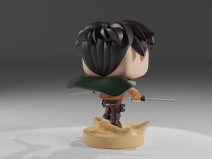 Levi Ackerman Funko Pop from Attack on Titan 3D 프린트 모델