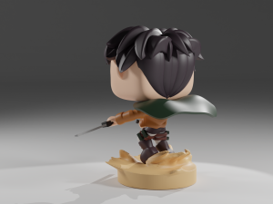 Levi Ackerman Funko Pop from Attack on Titan 3D 프린트 모델