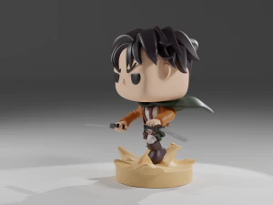 Levi Ackerman Funko Pop from Attack on Titan 3D Print Model