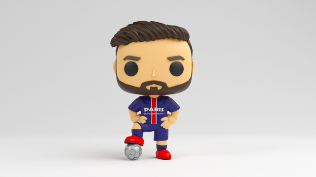 Lionel Messi funko pop Paris Saint Germain Modelo de Impressão 3D .c4d .max .obj .3ds .fbx .stl .blend 