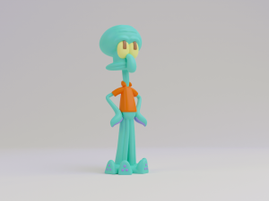 Squidward 3d print model Model Cetak 3D