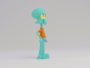Squidward 3d print model Model Cetak 3D