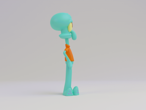 Squidward 3d print model Model Cetak 3D