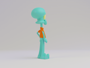 Squidward 3d print model Model Cetak 3D
