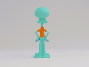Squidward 3d print model Model Cetak 3D
