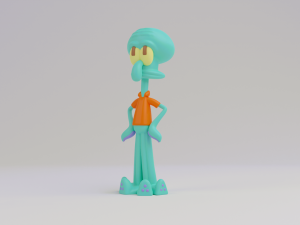 Squidward 3d print model Model Cetak 3D