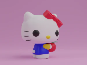 Hello kitty with an apple funko pop 3D Print Model