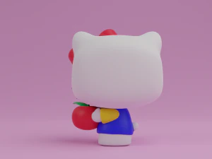 Hello kitty with an apple funko pop 3D Print Model