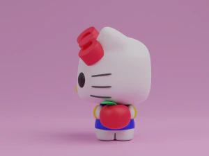 Hello kitty with an apple funko pop 3D Print Model