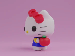 Hello kitty with an apple funko pop 3D Print Model