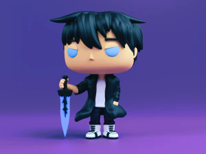 Jin with Demon Kings Longsword Funko Pop from solo leveling 3D Print Model