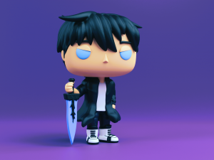 Jin with Demon Kings Longsword Funko Pop from solo leveling Model do druku 3D