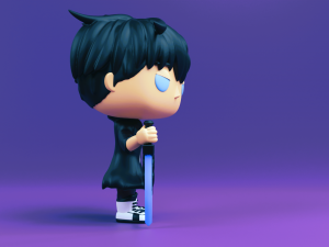 Jin with Demon Kings Longsword Funko Pop from solo leveling Model do druku 3D
