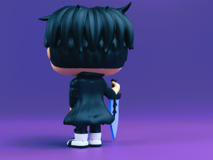 Jin with Demon Kings Longsword Funko Pop from solo leveling Model do druku 3D