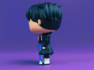 Jin with Demon Kings Longsword Funko Pop from solo leveling Model do druku 3D