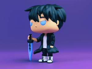 Jin with Demon Kings Longsword Funko Pop from solo leveling Model do druku 3D