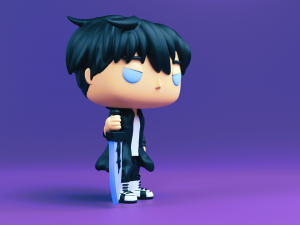 Jin with Demon Kings Longsword Funko Pop from solo leveling Model do druku 3D