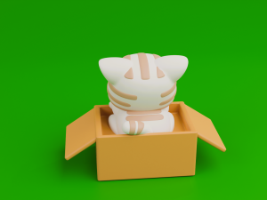Cute cat in a box 3D Baskı Modeli
