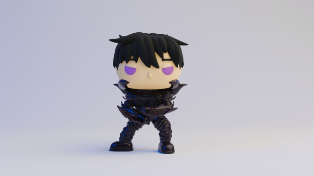 Jin with shadow armor Funko Pop from solo leveling 3D Print Model .c4d .max .obj .3ds .fbx .stl .blend 