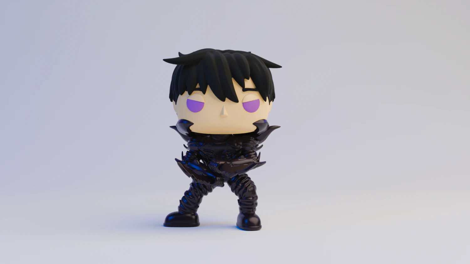 Jin with shadow armor Funko Pop from solo leveling 3D Print Model .c4d .max .obj .3ds .fbx .stl .blend 
