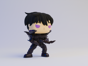Jin with shadow armor Funko Pop from solo leveling 3D Print Model