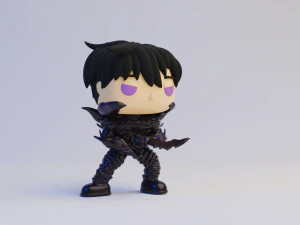 Jin with shadow armor Funko Pop from solo leveling 3D Print Model