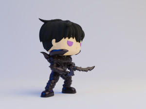 Jin with shadow armor Funko Pop from solo leveling 3D Print Model