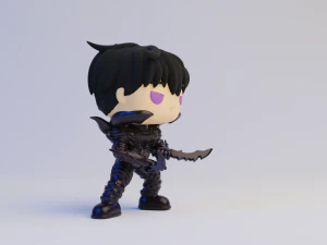 Jin with shadow armor Funko Pop from solo leveling 3D Print Model