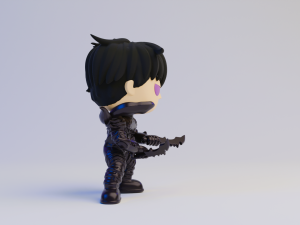 Jin with shadow armor Funko Pop from solo leveling 3D Print Model