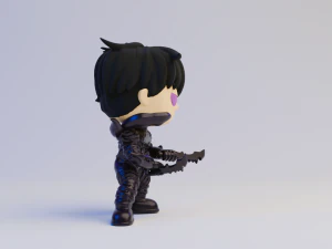 Jin with shadow armor Funko Pop from solo leveling 3D Print Model