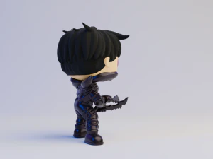 Jin with shadow armor Funko Pop from solo leveling 3D Print Model