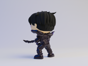 Jin with shadow armor Funko Pop from solo leveling 3D Print Model