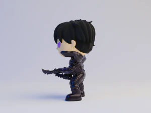 Jin with shadow armor Funko Pop from solo leveling 3D Print Model