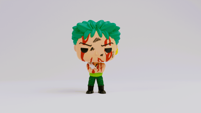 Zoro Nothing Happened funko model from one piece 3D Print Model .c4d .max .obj .3ds .fbx .stl .blend 