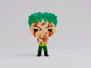 Modello funko di Zoro Nothing Happened realizzato in un unico pezzo Modello di stampa 3D