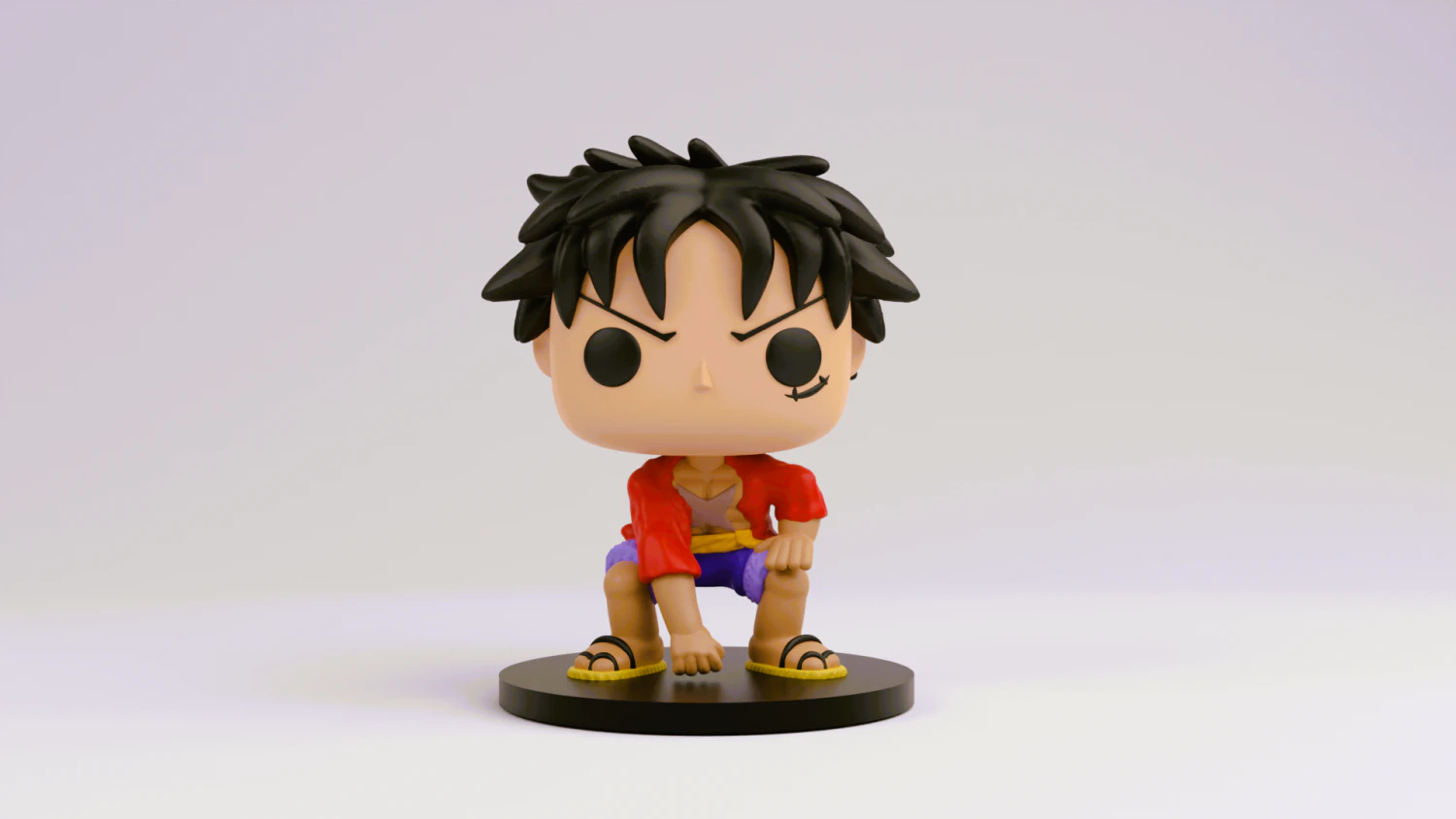 Luffy funko model from one piece 3D Print Model .c4d .max .obj .3ds .fbx .stl .blend