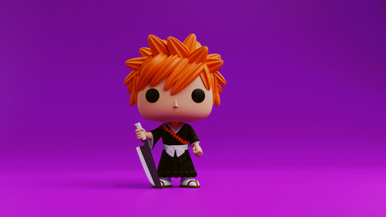 Ichigo Kurosaki funko model from the anime Bleach 3D Print Model .c4d .max .obj .3ds .fbx .stl .blend 