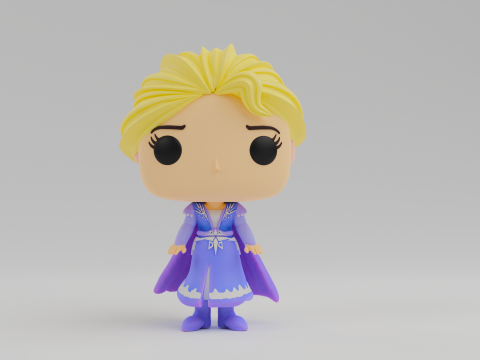 Elsa Funko model from the movie Frozen Modèles 3D en vedette