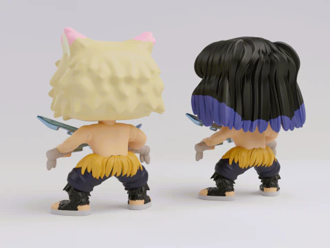 Inosuke Hashibira Funko model from the anime demon slayer 3D Print Model