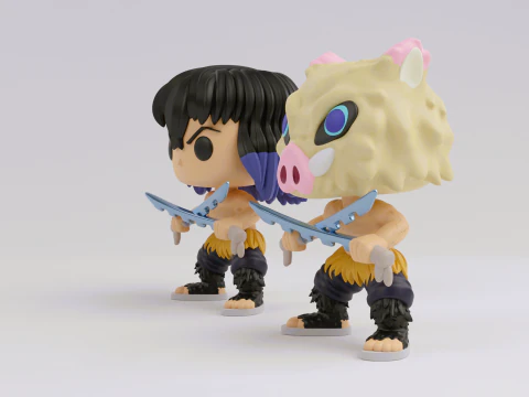 Inosuke Hashibira Funko model from the anime demon slayer 3D Print Model