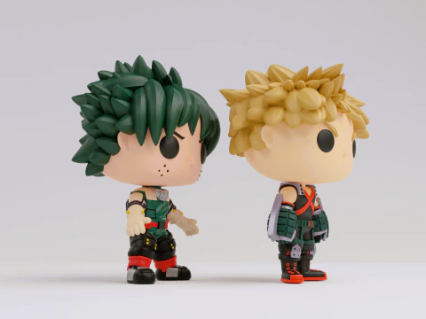 Izuku Midoriya and Katsuki Bakugo Funko models from from the anime my hero academia 3D Print Model