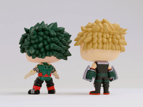 Izuku Midoriya and Katsuki Bakugo Funko models from from the anime my hero academia 3D Print Model