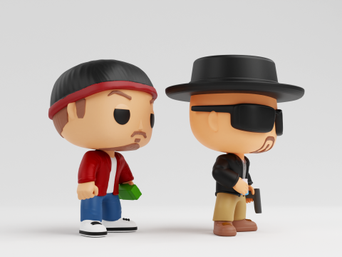 Walter Hartwell White and Jesse Pinkman funko models from breaking bad 3D Print Model