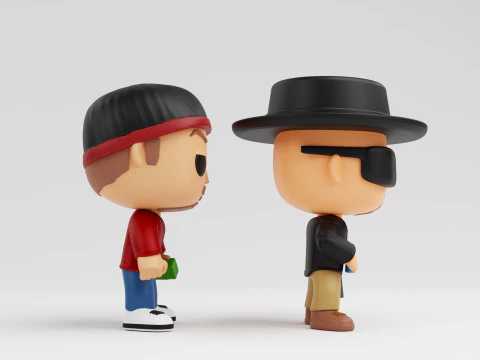 Walter Hartwell White and Jesse Pinkman funko models from breaking bad 3D Print Model