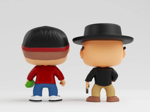Walter Hartwell White and Jesse Pinkman funko models from breaking bad 3D Print Model