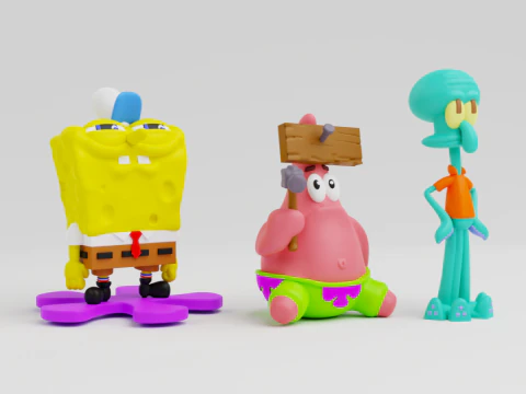 Spongebob patrick and squidward from the tv show spongebob squarepants 3D Print Model