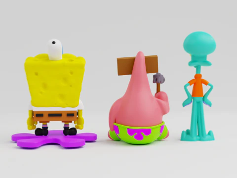 Spongebob patrick and squidward from the tv show spongebob squarepants 3D Print Model