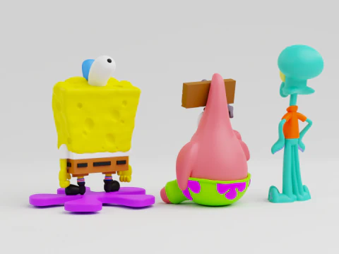 Spongebob patrick and squidward from the tv show spongebob squarepants 3D Print Model