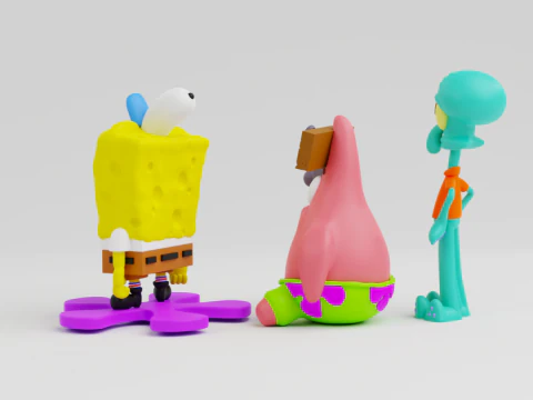 Spongebob patrick and squidward from the tv show spongebob squarepants 3D Print Model